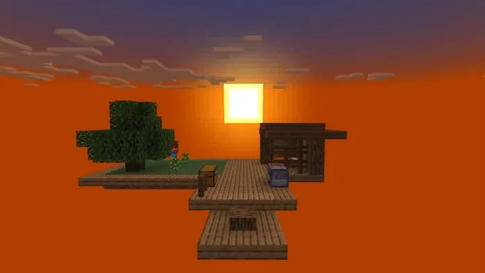 Вид заката и острова