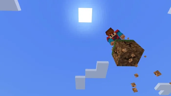 игрок на одном блоке