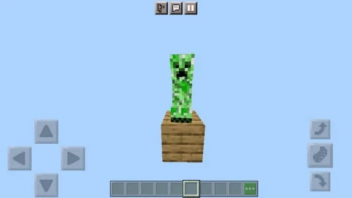 Крипер на деревяном блоке