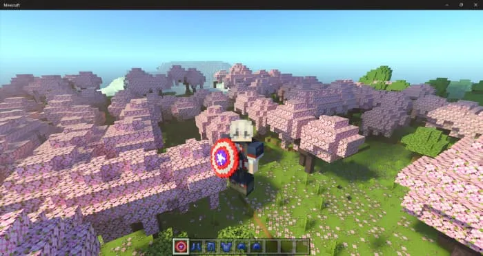 Игрок в броне капитана америки