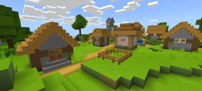 Вид домов деревни