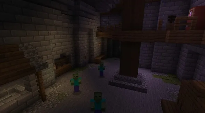 Зомби среди каменной постройки