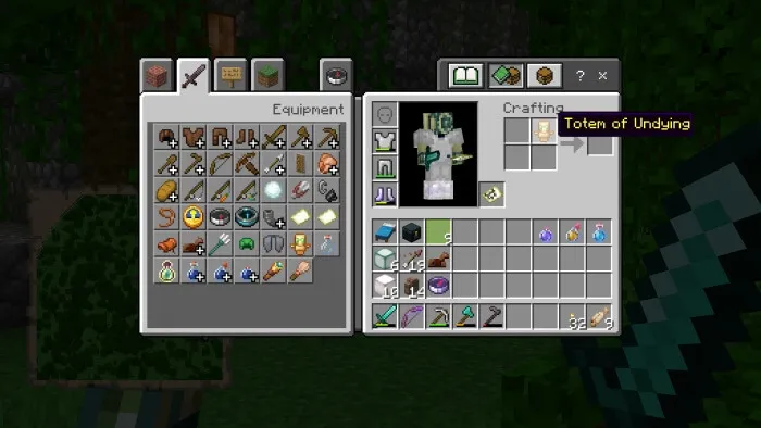 Инвентарь игрока и Тотем бессмертия