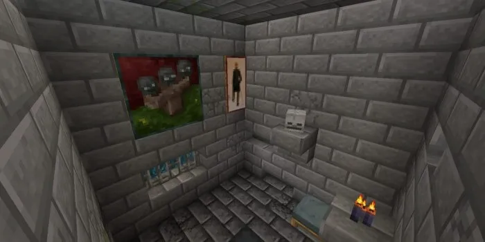 Комната с картиной и черепом