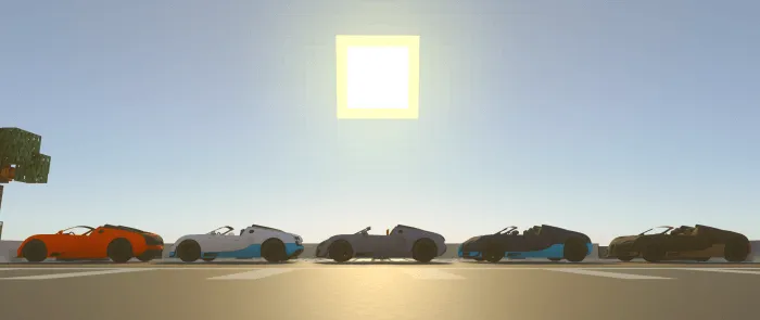 Бугатти на фоне солце