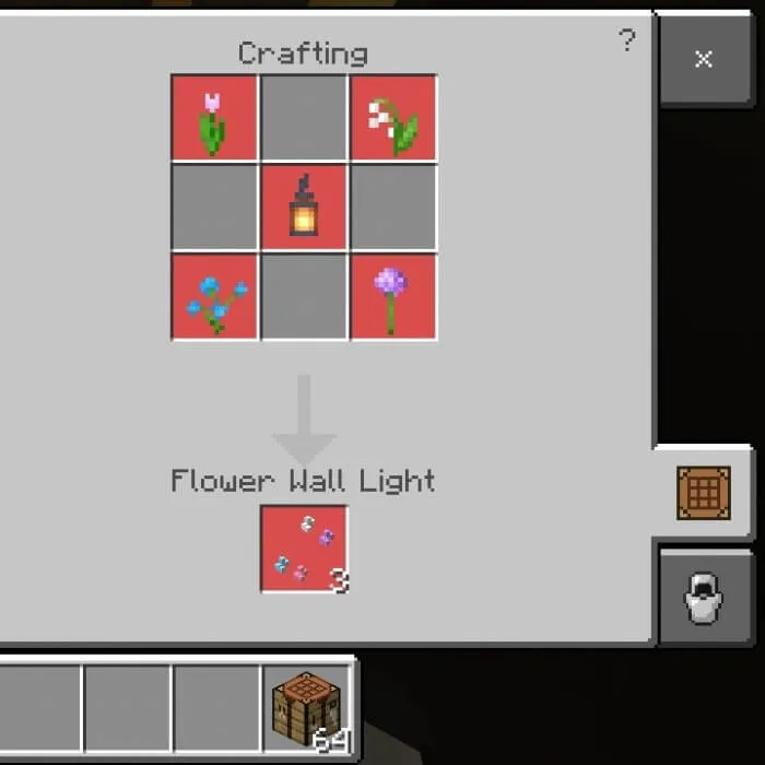 Цветочная настеная лампа