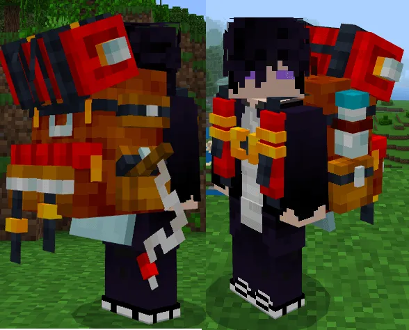 Рюкзак за спиной игрока