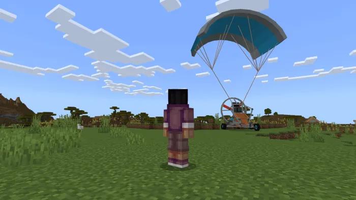 Игрок смотрит на летательный аппарат