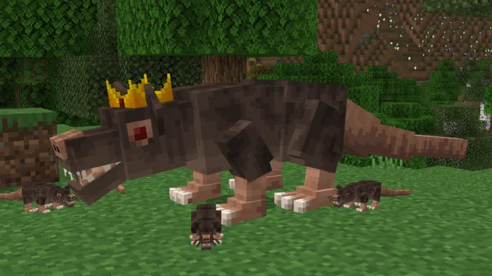 Крысиный король стоит с золотой короной