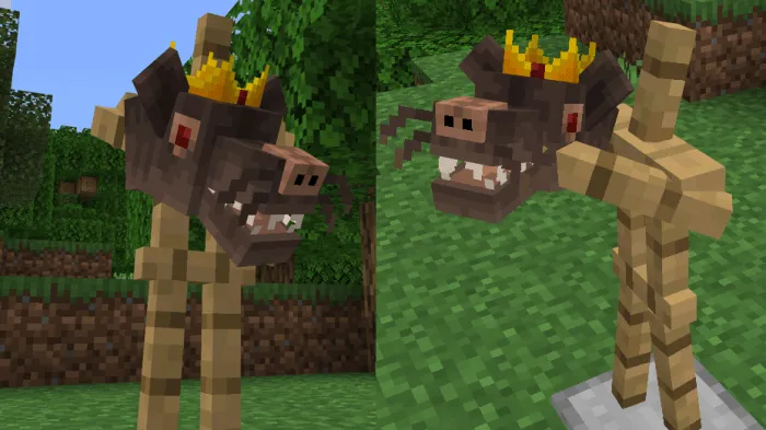 Стойка брони держит голову крысиного короля в руке