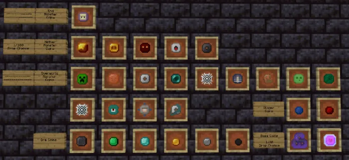 Монеты выпадающие с мобов