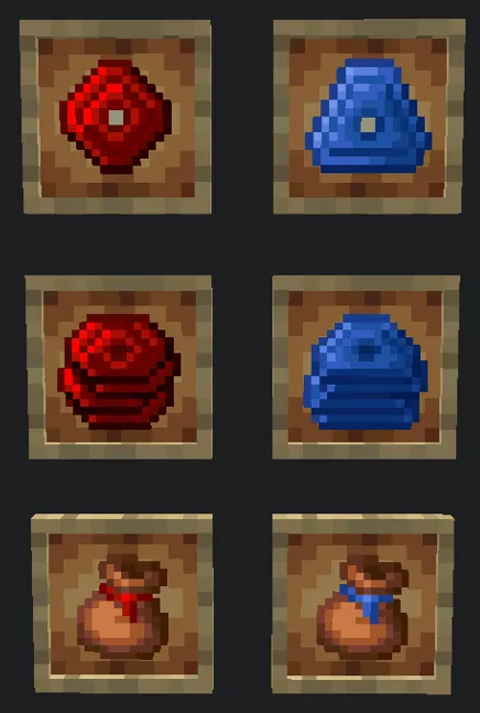 Монеты красного камня и ляпис