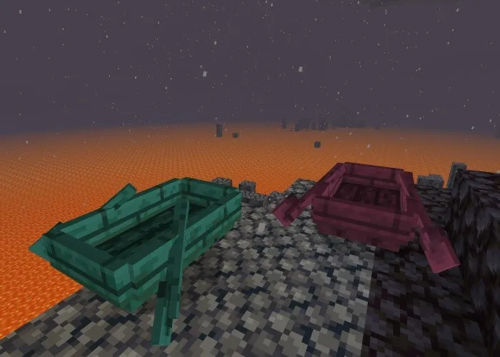 Искаженная и багровая лодка