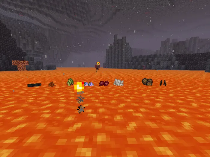 Предметы не тонут в лаве