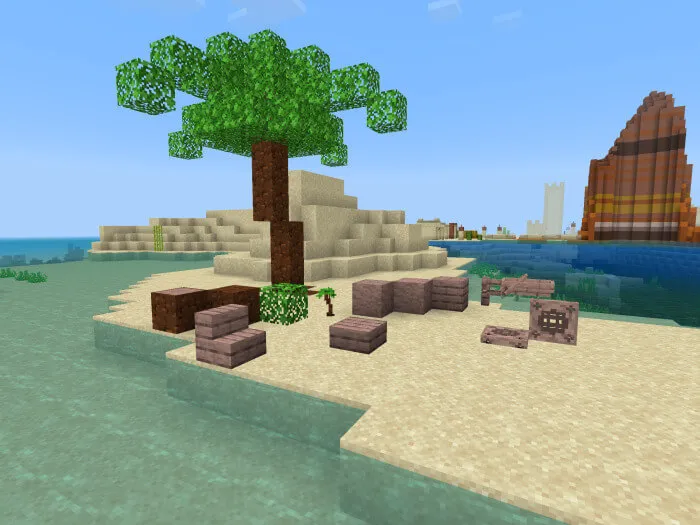 Пальма и блоки