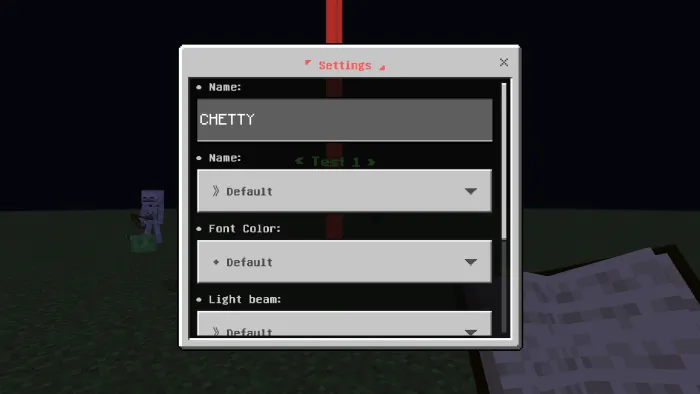 Меню изменения локации