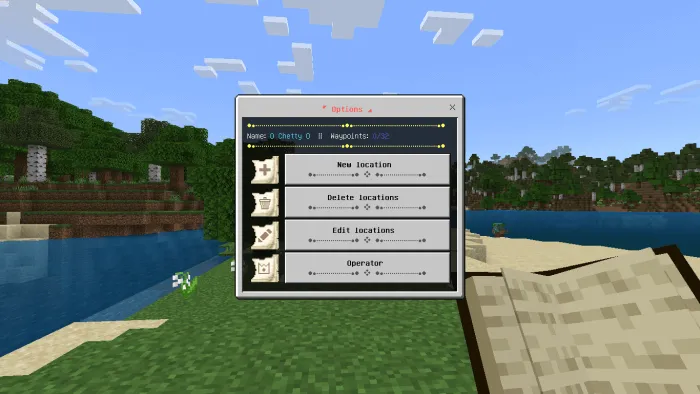 Меню параметры