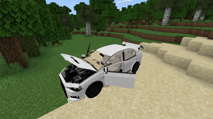 Белый митсубиси в игре