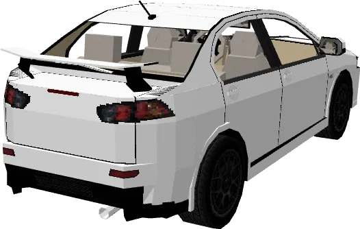 Белый митсубси вид сзади