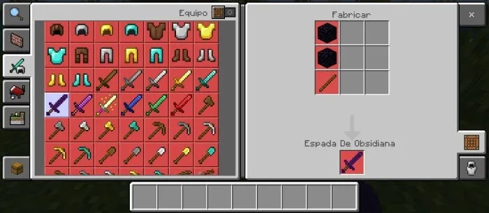 Крафт обсидианового меча