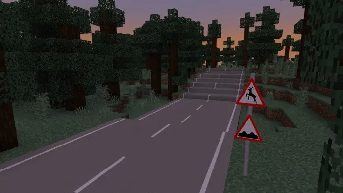 Дорога и знаки в игре