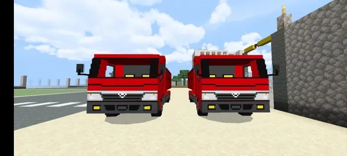 Вид грузовиков спереди