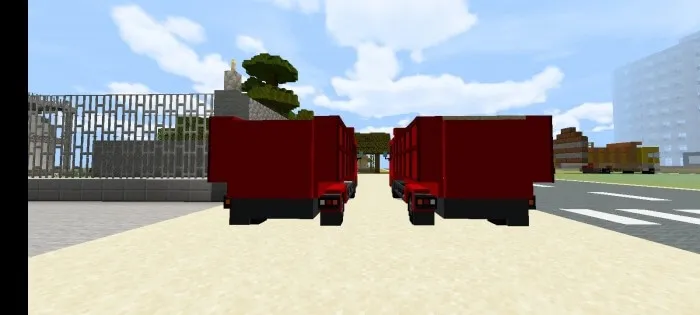 Вид грузовиков сзади