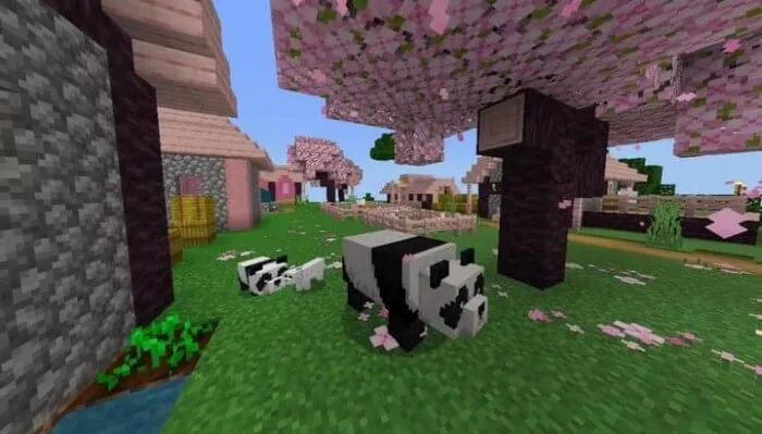 Вишневая деревня и панда