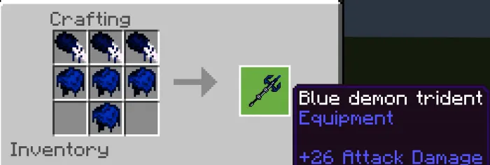 Крафт синего демонического трезубца