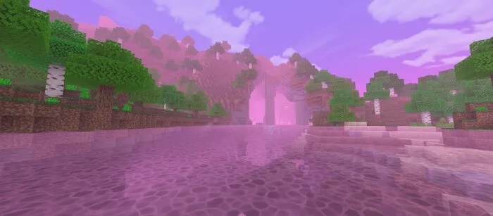 Розовый туман с режимом вишни