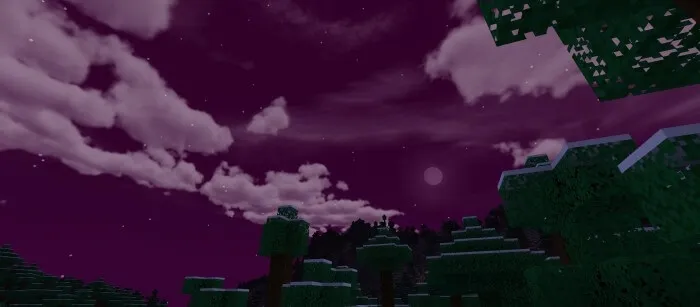 Розовое ночное небо