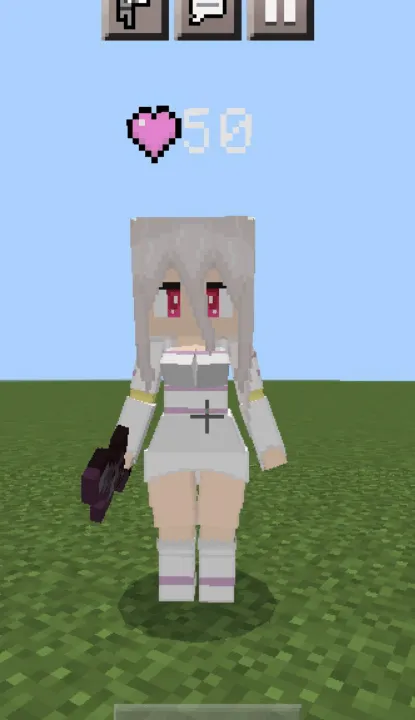 Вайфу с предметом в руках