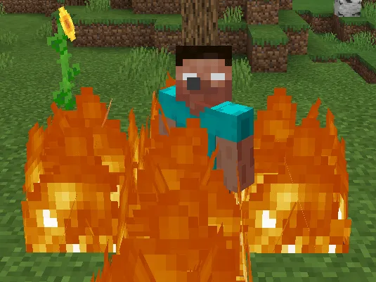 Игрок не горит в огне