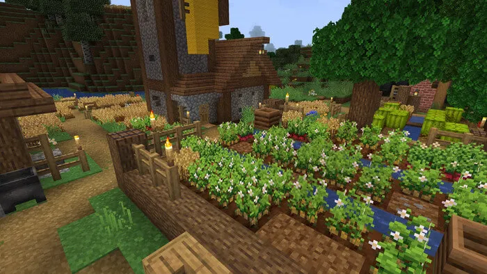 Вид фермы в деревне