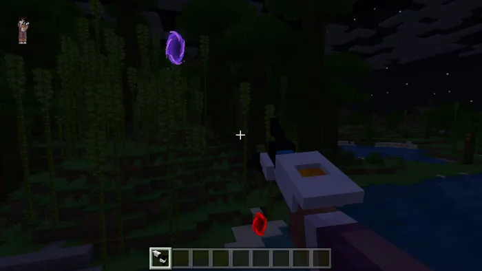 игрок стреляет порталами