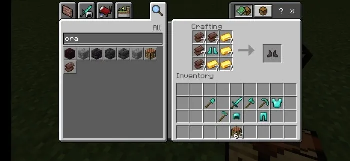 Крафт незеритовых сапог