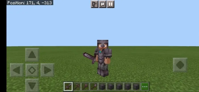 Игрок в незеритовой броне