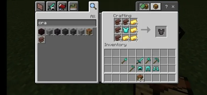 Крафт незеритового нагрудника