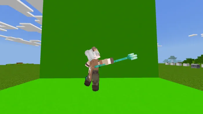 Игрок атакует трезубцем