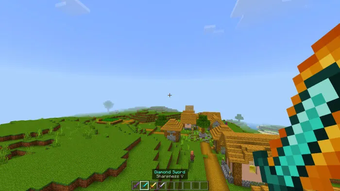 Вид меча от первого лица