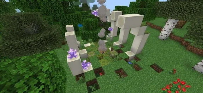 Костяные блоки и аметист