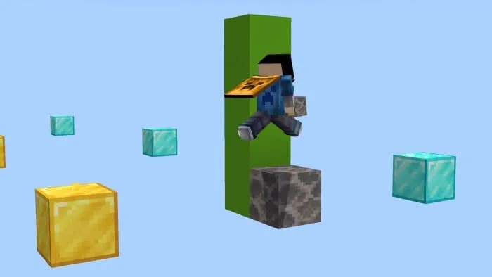 Игрок выполняет паркур