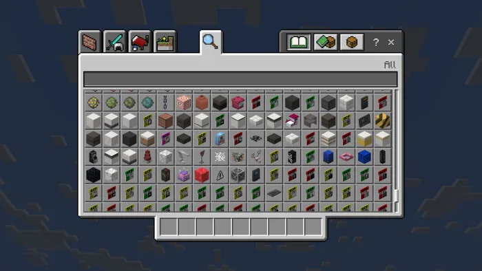 Новые блоки и предметы в инвентаре