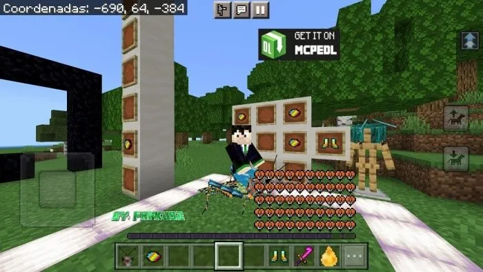 Игрок верхом на кузнечике