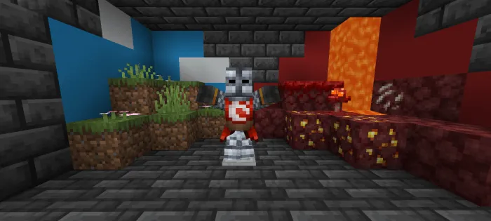 Игрок в стальной броне с mojang