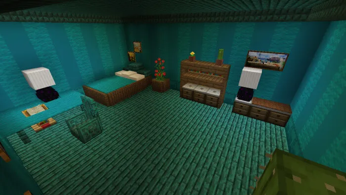 Комната в зеленых цветах