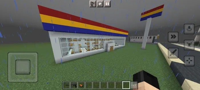 Дождь и здание