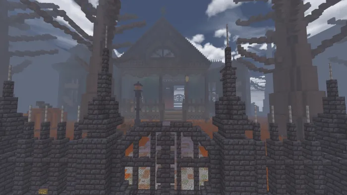 Вид замка и забор