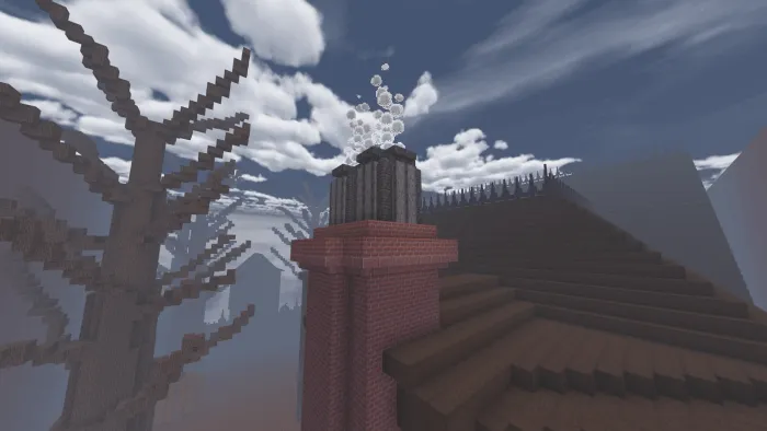 Дым из дымохода в жутком замке