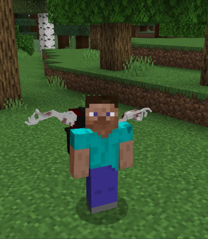 Игрок с рюкзаком за спиной